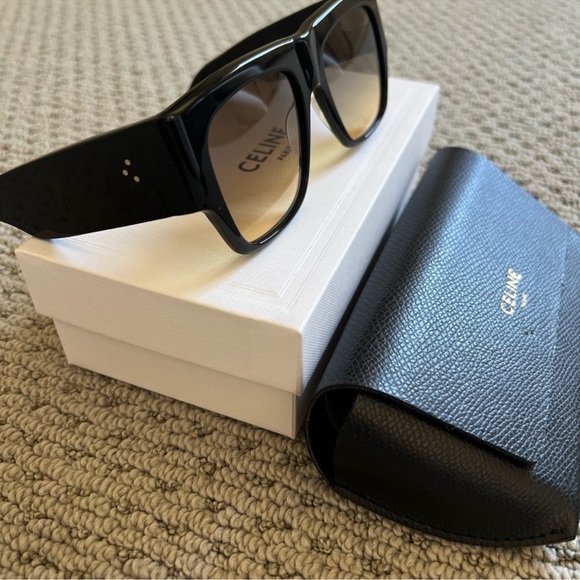 Celine- Chunky Rectangle Acetate Sunglasses (WOMAN) - Picture 7 of 8